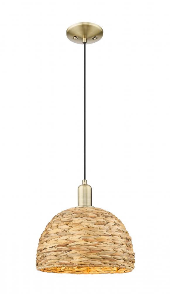 Bristol Natural - 1 Light - 6 inch - Antique Brass - Cord hung - Mini Pendant