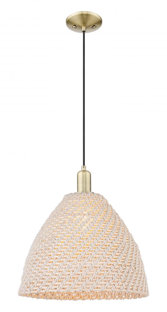 Bristol Natural - 1 Light - 6 inch - Antique Brass - Cord hung - Mini Pendant