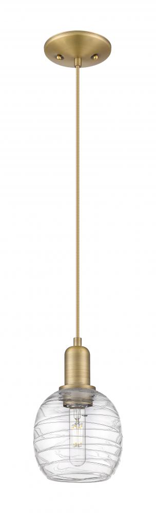 Belfast - 1 Light - 6 inch - Antique Brass - Cord hung - Mini Pendant