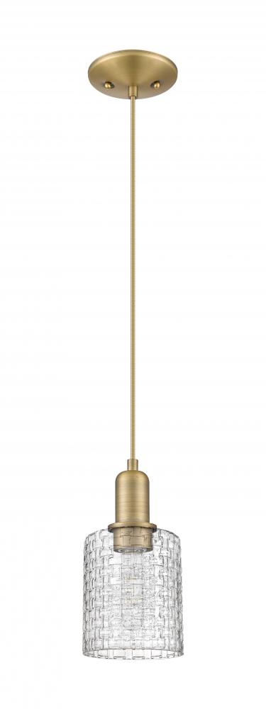 Cobbleskill - 1 Light - 5 inch - Antique Brass - Cord hung - Mini Pendant
