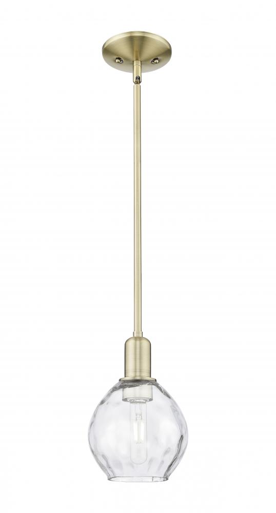 Waverly - 1 Light - 6 inch - Antique Brass - Stem hung - Mini Pendant
