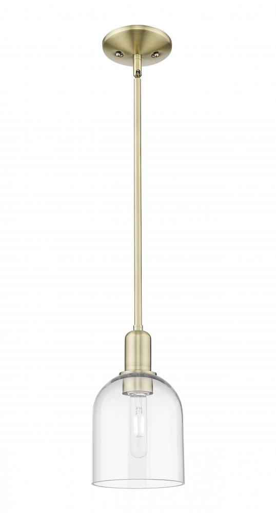 Bella - 1 Light - 6 inch - Antique Brass - Stem hung - Mini Pendant
