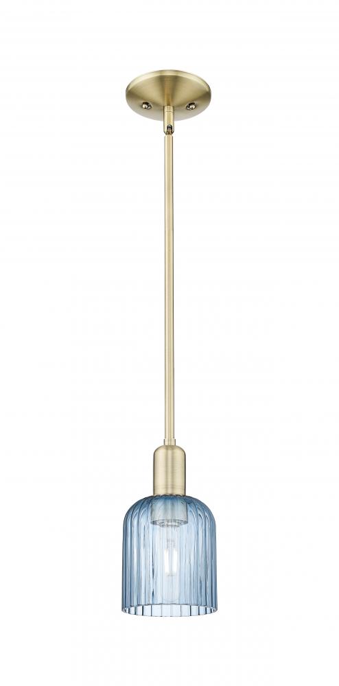 Bridal Veil - 1 Light - 6 inch - Antique Brass - Mini Pendant