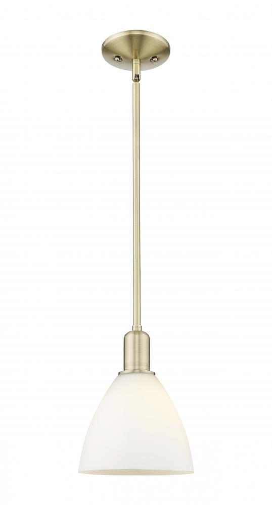 Bristol - 1 Light - 8 inch - Antique Brass - Stem hung - Mini Pendant