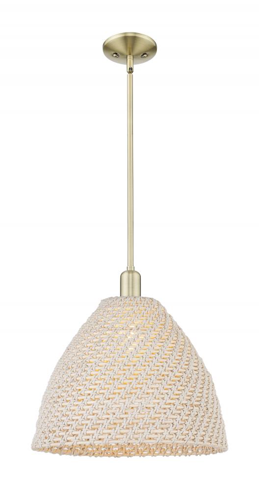 Bristol Natural - 1 Light - 6 inch - Antique Brass - Mini Pendant