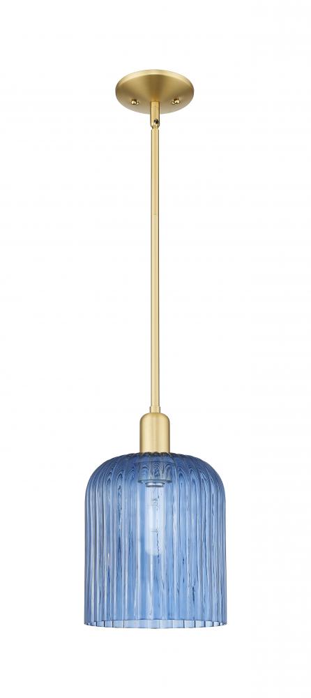 Bridal Veil - 1 Light - 8 inch - Satin Gold - Mini Pendant