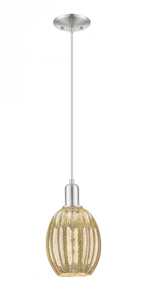 Preston Bulb - 1 Light - 6 inch - Brushed Satin Nickel - Mini Pendant
