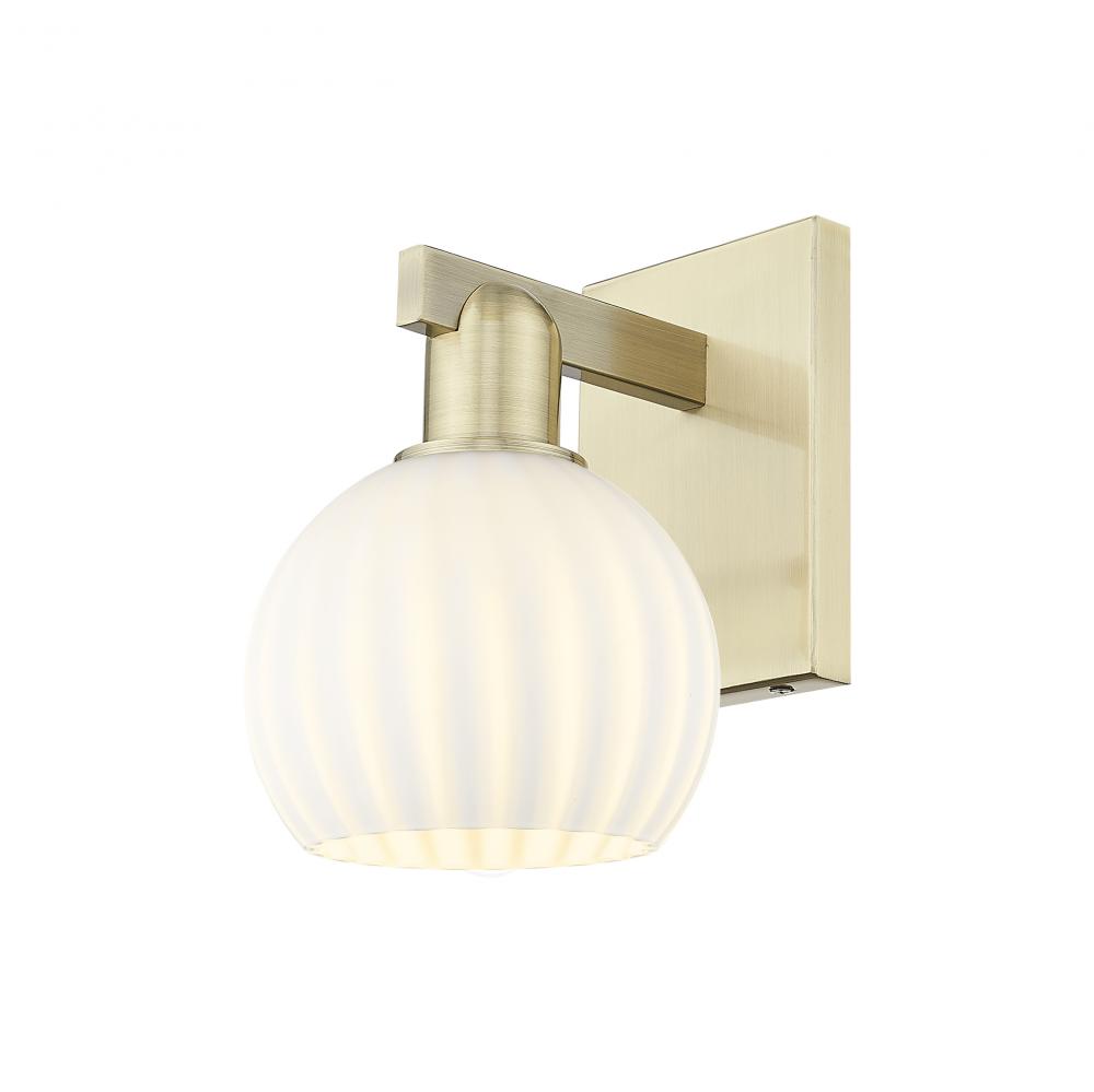 White Venetian - 1 Light - 6 inch - Antique Brass - Sconce
