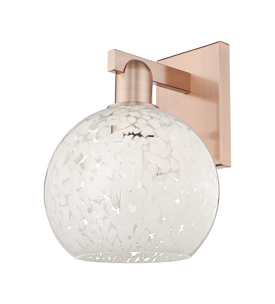 White Mouchette - 1 Light - 8 inch - Antique Brass - Sconce