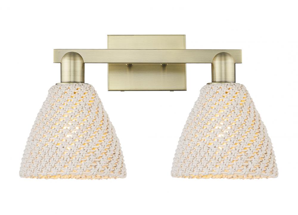 Bristol Natural - 2 Light - 16 inch - Antique Brass - Bath Vanity Light