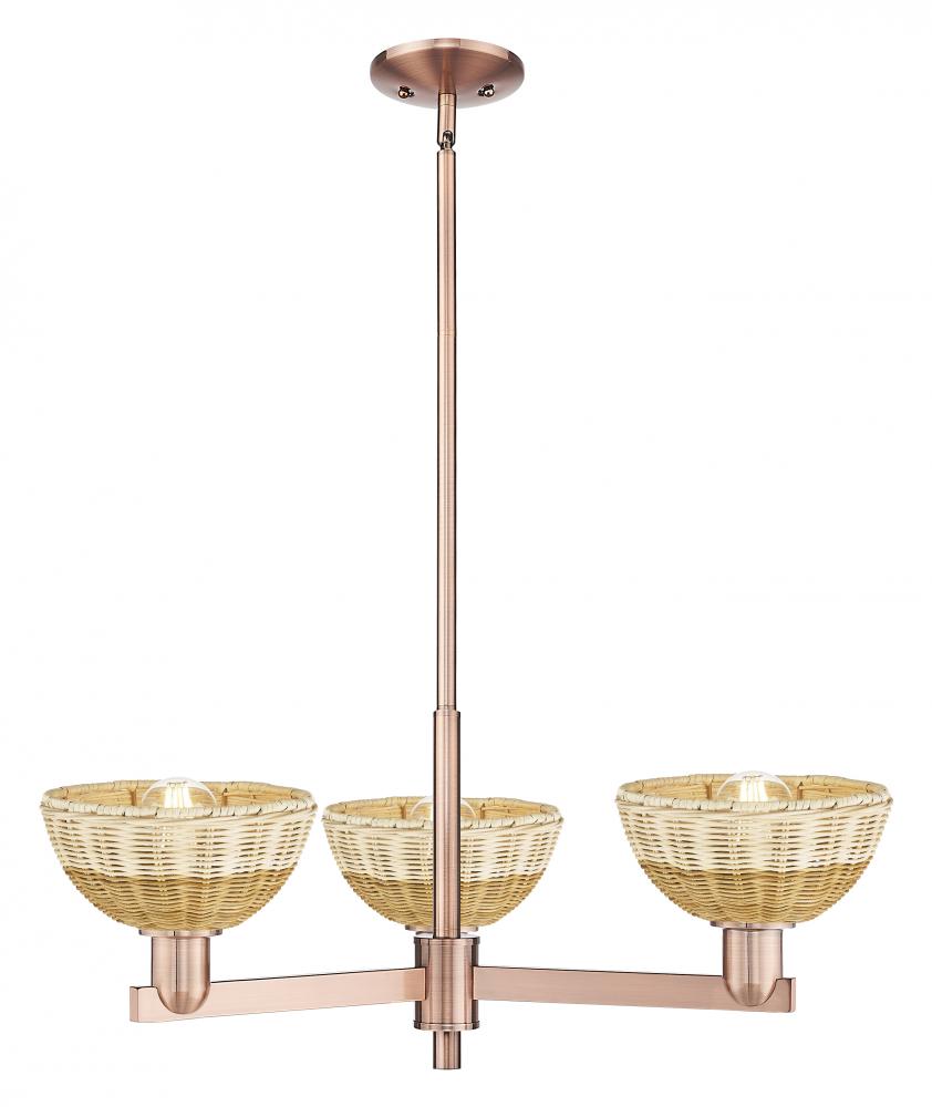 Natural Ballston Dome - 3 Light - 18 inch - Antique Brass - Pendant