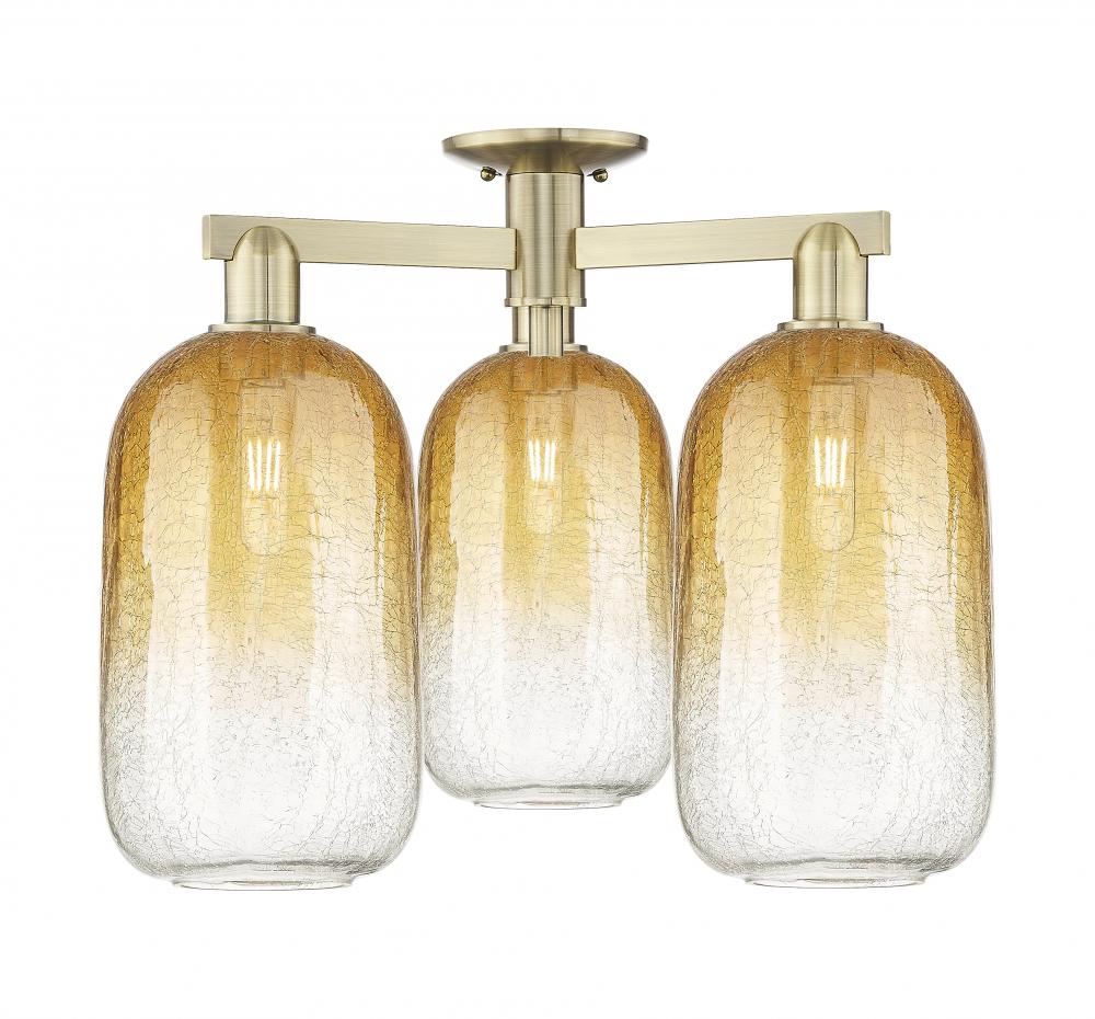 Brookhaven Cloche - 3 Light - 6 inch - Antique Brass - Semi-Flush Mount