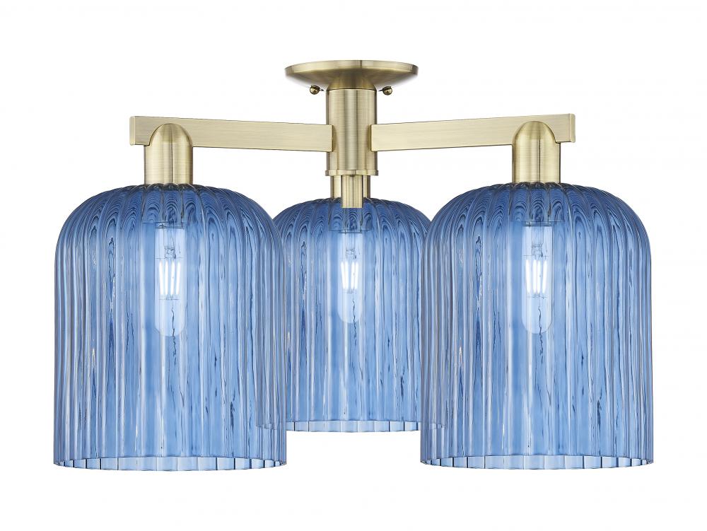 Bridal Veil - 3 Light - 26 inch - Antique Brass - Semi-Flush Mount