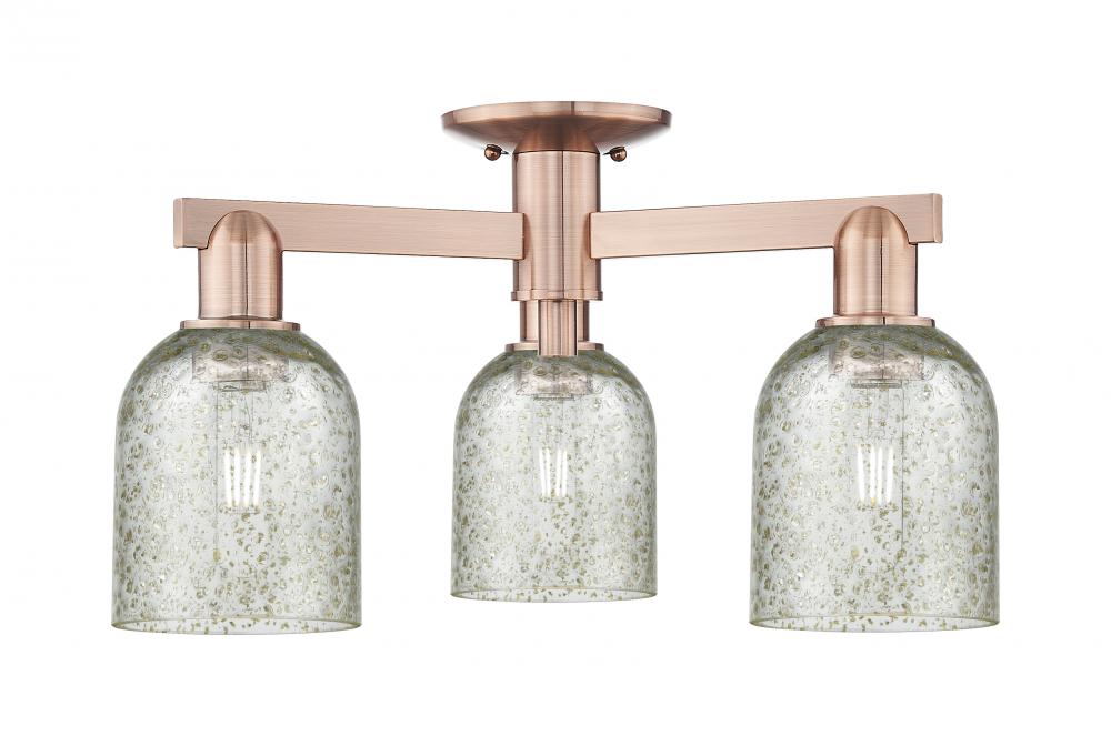 Caledonia - 3 Light - 23 inch - Antique Brass - Semi-Flush Mount