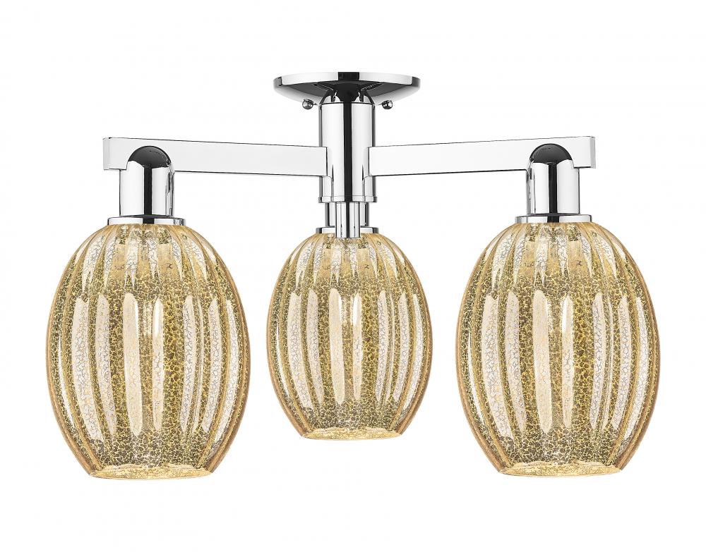 Preston Bulb - 3 Light - 6 inch - Polished Chrome - Semi-Flush Mount