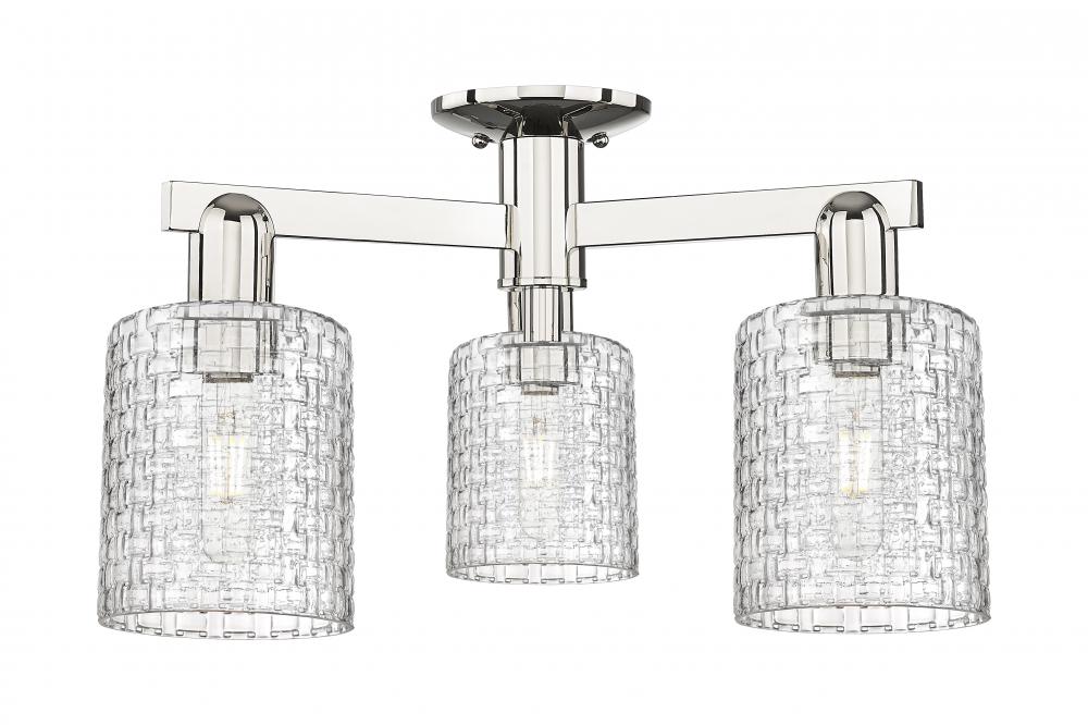 Cobbleskill - 3 Light - 23 inch - Antique Brass - Semi-Flush Mount