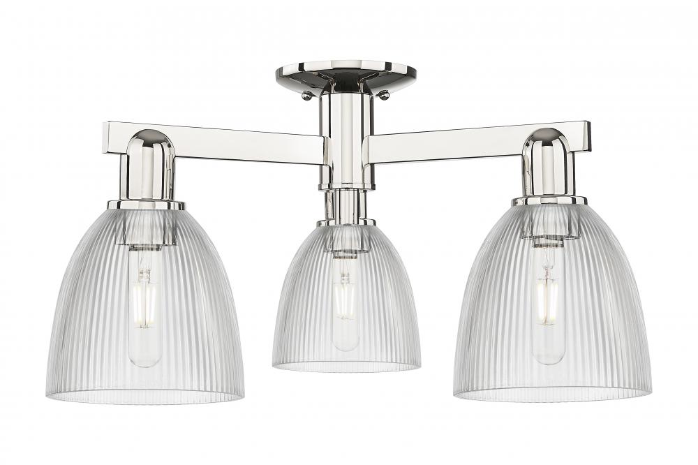 Castile - 3 Light - 24 inch - Polished Nickel - Semi-Flush Mount