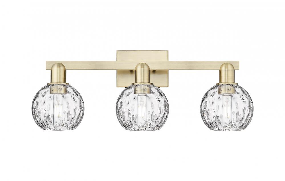 Athens Water Glass - 3 Light - 25 inch - Antique Brass - Bath Vanity Light