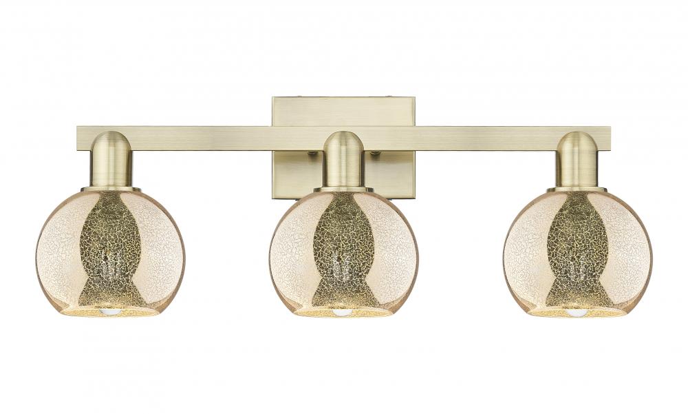 Athens - 3 Light - 24 inch - Antique Brass - Bath Vanity Light