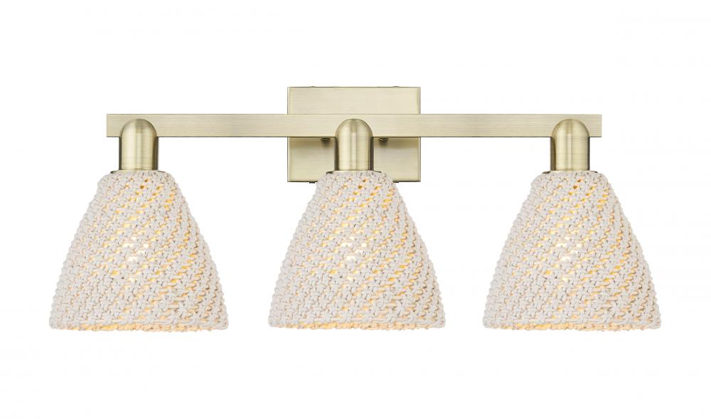 Bristol Natural - 3 Light - 26 inch - Antique Brass - Bath Vanity Light