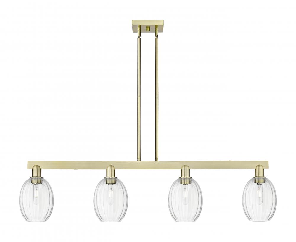 Preston Bulb - 4 Light - 48 inch - Antique Brass - Stem hung - Island Light