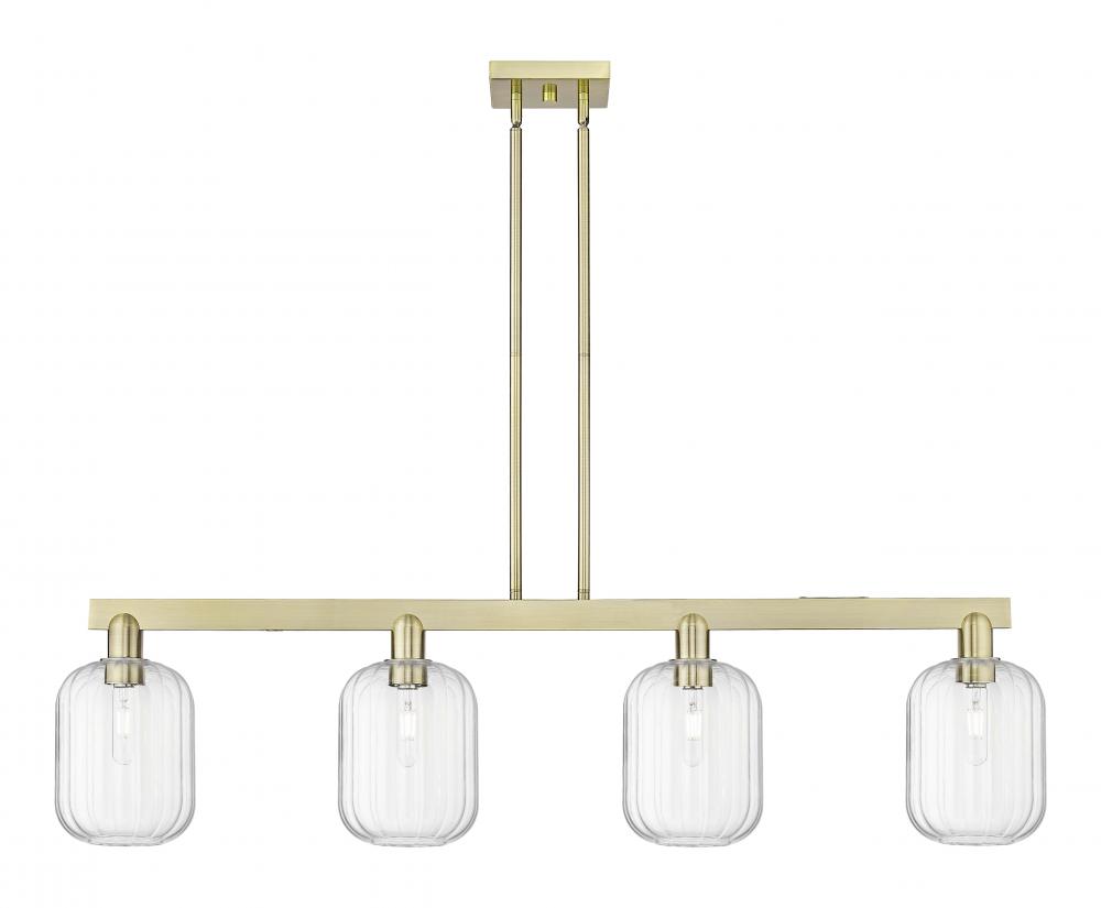 Preston Cylinder - 4 Light - 48 inch - Antique Brass - Stem hung - Island Light