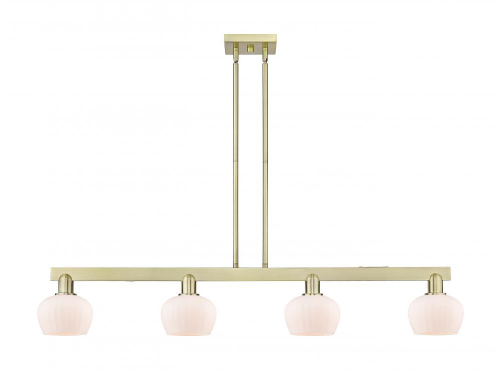 Fenton - 4 Light - 49 inch - Antique Brass - Stem hung - Island Light