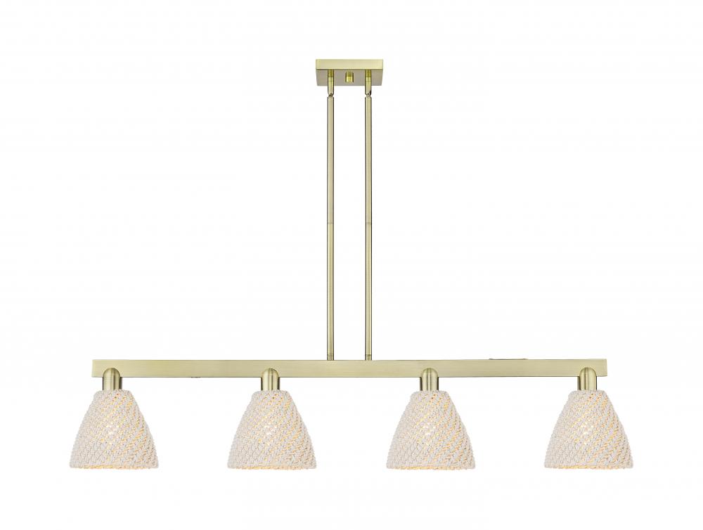Bristol Natural - 4 Light - 48 inch - Antique Brass - Stem hung - Island Light