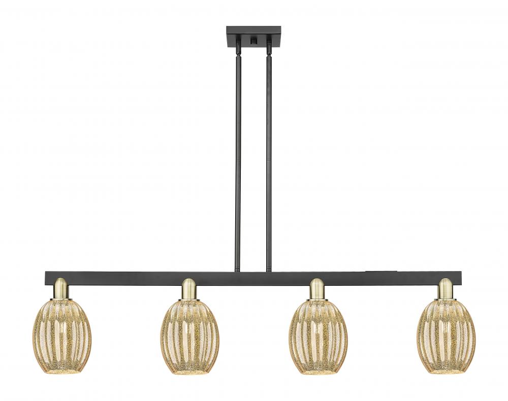 Preston Bulb - 4 Light - 48 inch - Black Antique Brass - Stem hung - Island Light