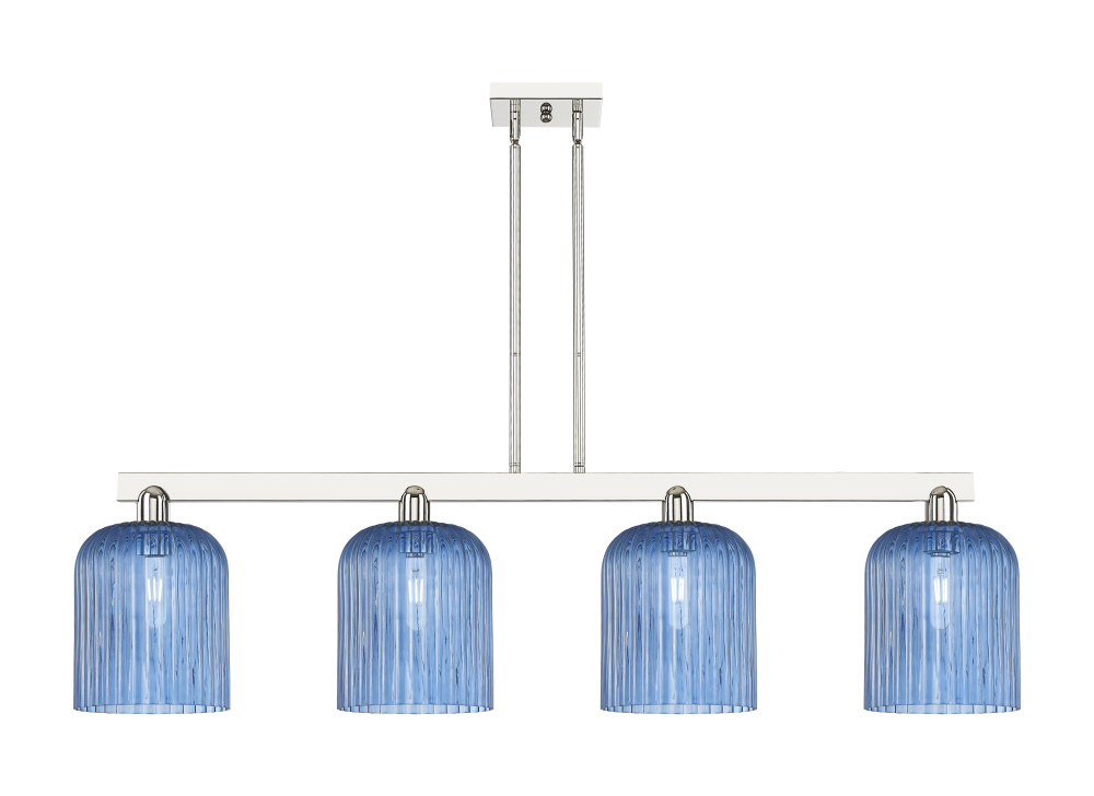 Bridal Veil - 4 Light - 51 inch - Polished Nickel - Stem hung - Island Light