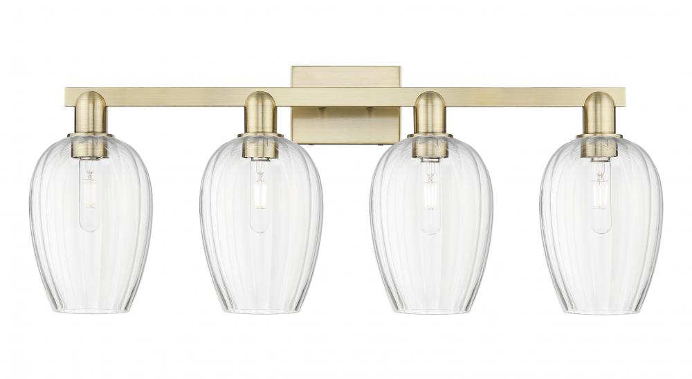 Preston Flute - 4 Light - 36 inch - Antique Brass - Bath Vanity Light