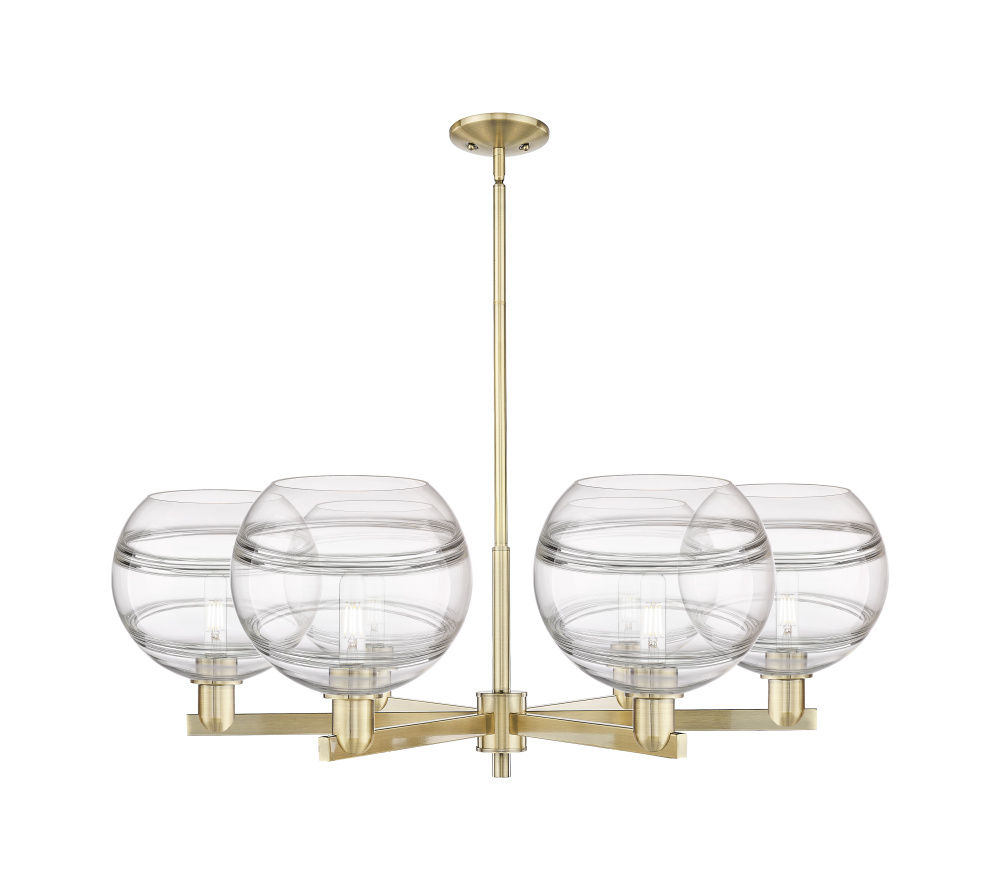 Rochester - 6 Light - 40 inch - Antique Brass - Stem hung - Chandelier