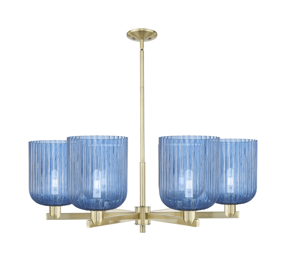 Bridal Veil - 6 Light - 38 inch - Antique Brass - Chandelier