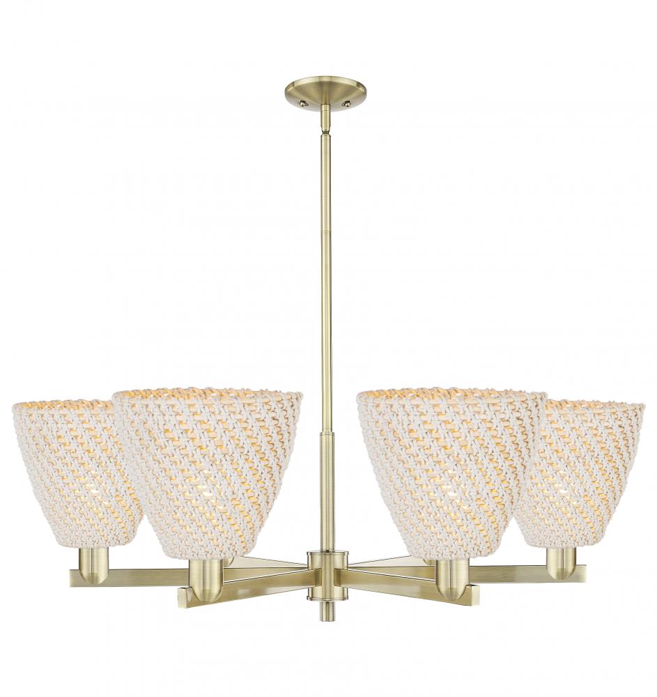 Bristol Natural - 6 Light - 39 inch - Antique Brass - Stem hung - Chandelier