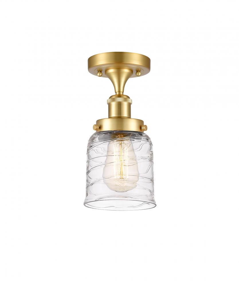 Bell - 1 Light - 5 inch - Satin Gold - Semi-Flush Mount
