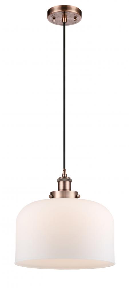Bell - 1 Light - 12 inch - Antique Copper - Cord hung - Mini Pendant