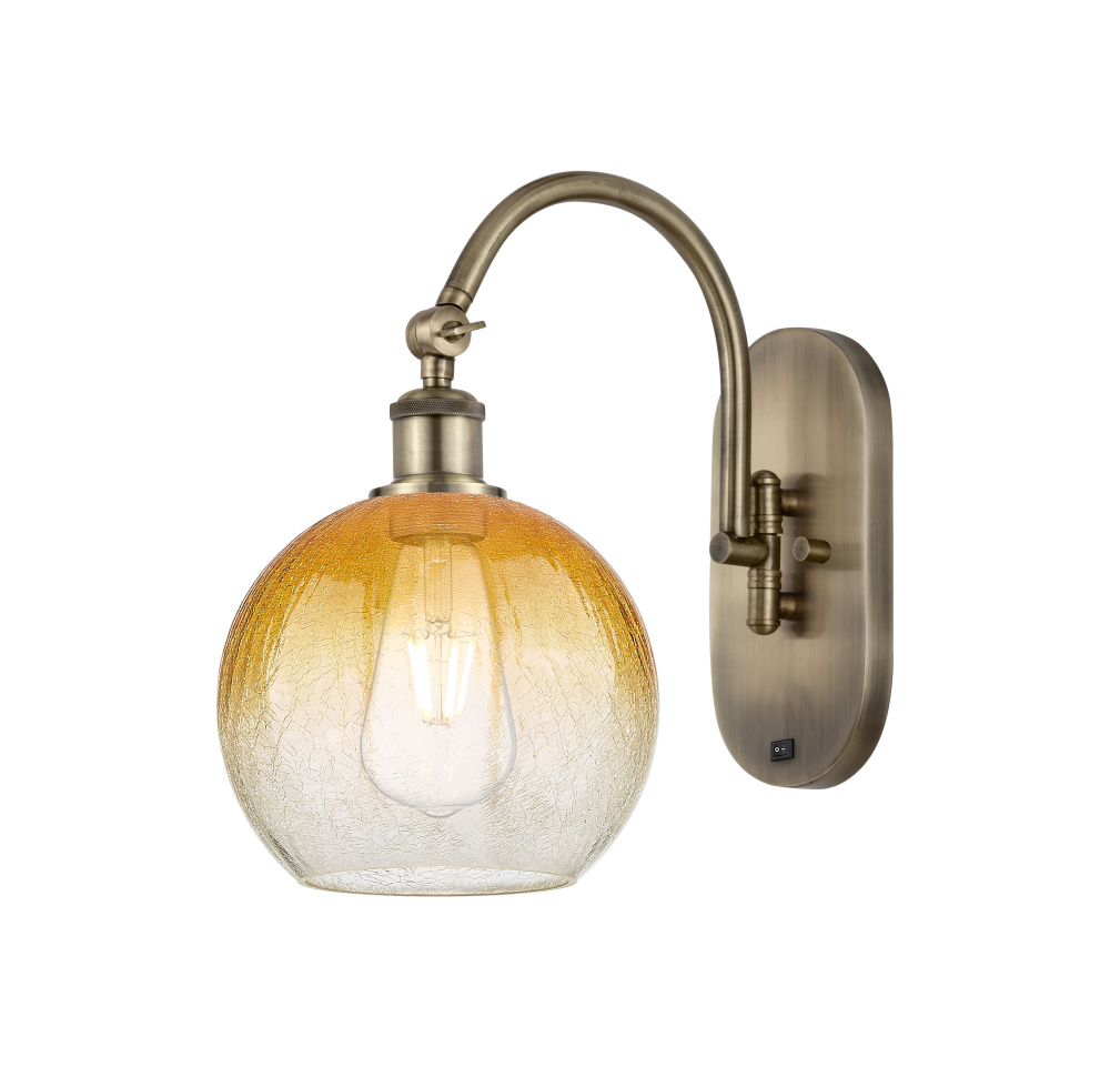 Brookhaven Globe - 1 Light - 8 inch - Antique Brass - Sconce