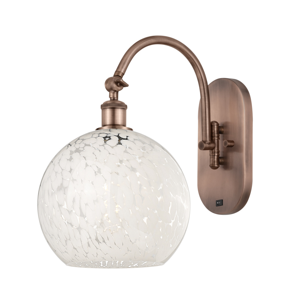 White Mouchette - 1 Light - 10 inch - Antique Brass - Sconce