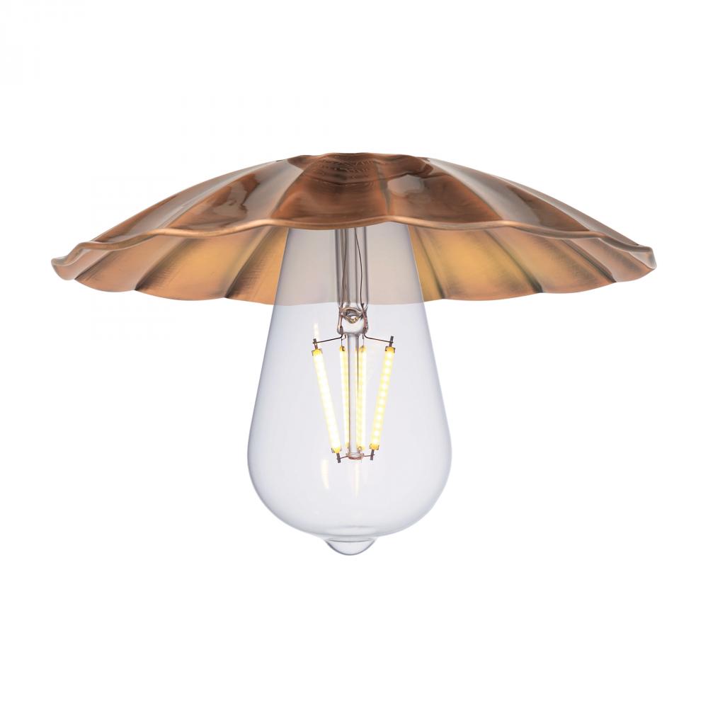 Scallop - 1 Light - 8 inch - Antique Copper - Mini Pendant