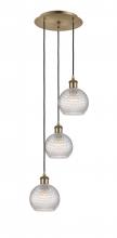 Innovations Lighting 113B-3P-AB-G122C-6CL - Athens - 3 Light - 12 inch - Antique Brass - Cord Hung - Multi Pendant