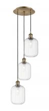 Innovations Lighting 113B-3P-AB-G460-7CL - Preston Cylinder - 3 Light - 13 inch - Antique Brass - Cord Hung - Multi Pendant