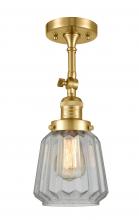 Innovations Lighting 201F-SG-G142 - Chatham - 1 Light - 7 inch - Satin Gold - Adjustable Semi-Flush Mount