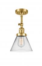 Innovations Lighting 201F-SG-G42 - Cone - 1 Light - 8 inch - Satin Gold - Adjustable Semi-Flush Mount