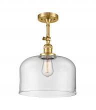 Innovations Lighting 201F-SG-G72-L - Bell - 1 Light - 12 inch - Satin Gold - Adjustable Semi-Flush Mount