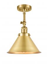 Innovations Lighting 201F-SG-M10-SG - Briarcliff - 1 Light - 10 inch - Satin Gold - Adjustable Semi-Flush Mount