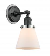 Innovations Lighting 203BK-BPPC-HRPC-G61 - Cone - 1 Light - 6 inch - Matte Black - Sconce