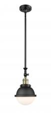 Innovations Lighting 206-BAB-HFS-61-BK - Hampden - 1 Light - 7 inch - Black Antique Brass - Stem Hung - Adjustable Mini Pendant