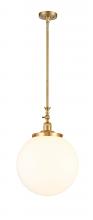 Innovations Lighting 206-SG-G201-14 - Beacon - 1 Light - 12 inch - Satin Gold - Stem Hung - Adjustable Mini Pendant