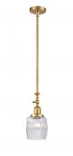 Innovations Lighting 206-SG-G302-LED - Colton - 1 Light - 6 inch - Satin Gold - Stem Hung - Adjustable Mini Pendant