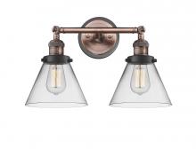 Innovations Lighting 208BP-ACBK-G42 - Cone - 2 Light - 18 inch - Antique Copper - Adjustable Bath Vanity Light